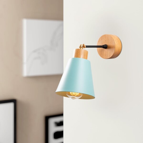 Turkusowy/w naturalnym kolorze kinkiet ø 14 cm Manavgat – Opviq lights