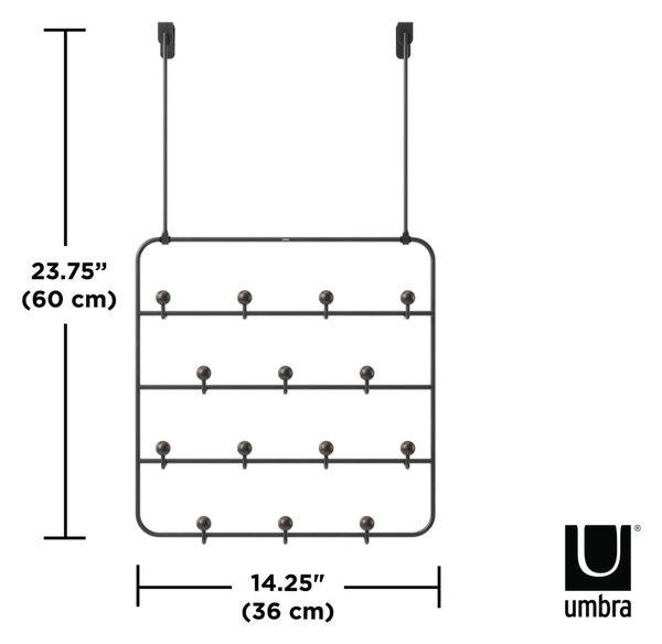 Czarny metalowy wieszak na drzwi 36 cm Estique – Umbra