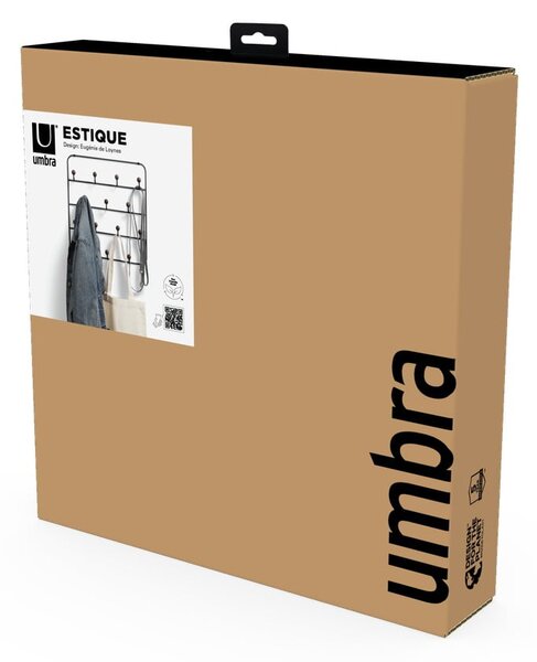 Czarny metalowy wieszak na drzwi 36 cm Estique – Umbra
