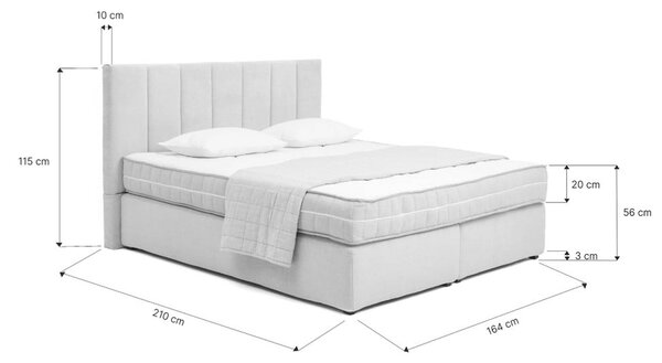 Beżowe łóżko kontynentalne 180x200 cm Olia Bold Line – Bonami Selection