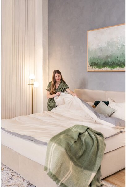 Beżowe łóżko kontynentalne 180x200 cm Olia Bold – Bonami Selection