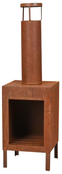 Ambiance Kominek z kominem i uchwytami, 100 cm, rdzawy