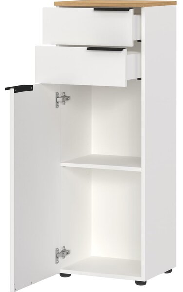 Biała wysoka szafka łazienkowa 39x111 cm Menen – Germania