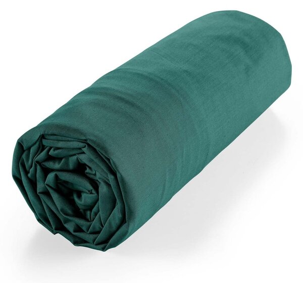 Zielone prześcieradło z bawełny organicznej z gumką 140x190 cm Biolina – douceur d'intérieur