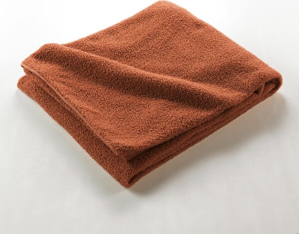 Czerwonopomarańczowy polarowy koc 180x220 cm Curly Wooly – douceur d'intérieur