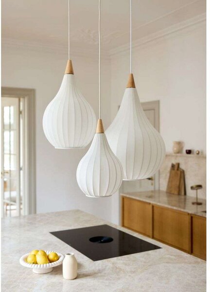 Lampa Wisząca Halo Design, biały, salon, tkanina | tekstylia