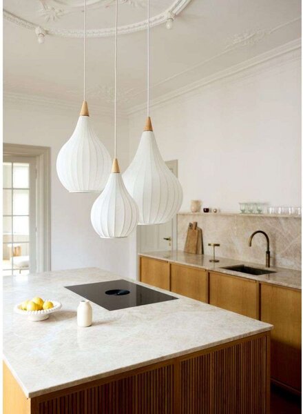 Lampa Wisząca Halo Design, biały, salon, tkanina | tekstylia