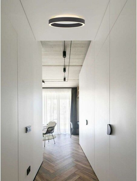 Lampa Sufitowa Halo Design, ściemnialny, czarny, sypialnia, tworzywo sztuczne