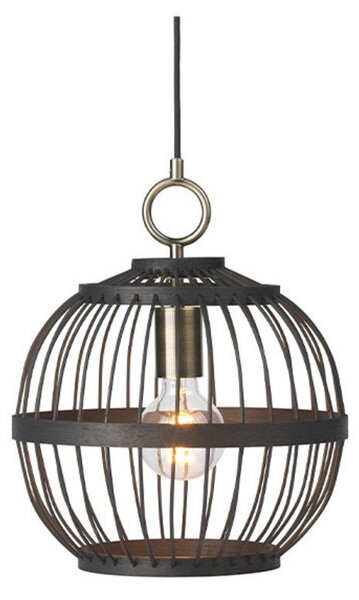 Lampa Wisząca Halo Design, czarny, jadalnia, drewno
