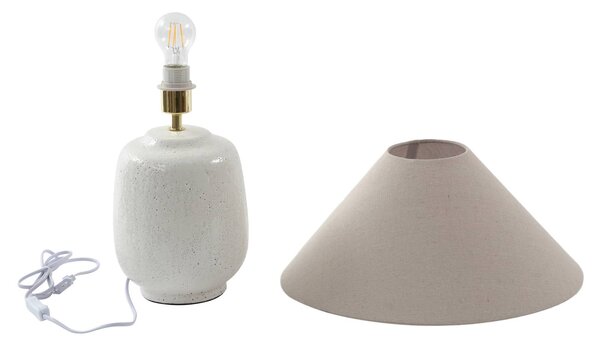 Lampa stołowa Thalorin Lucande, biały / opal, salon / jadalnia, ceramika, skandynawski