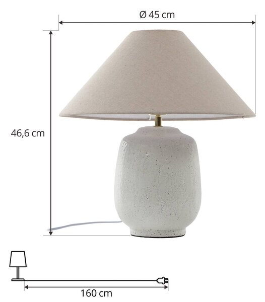 Lampa stołowa Thalorin Lucande, biały / opal, salon / jadalnia, ceramika, skandynawski