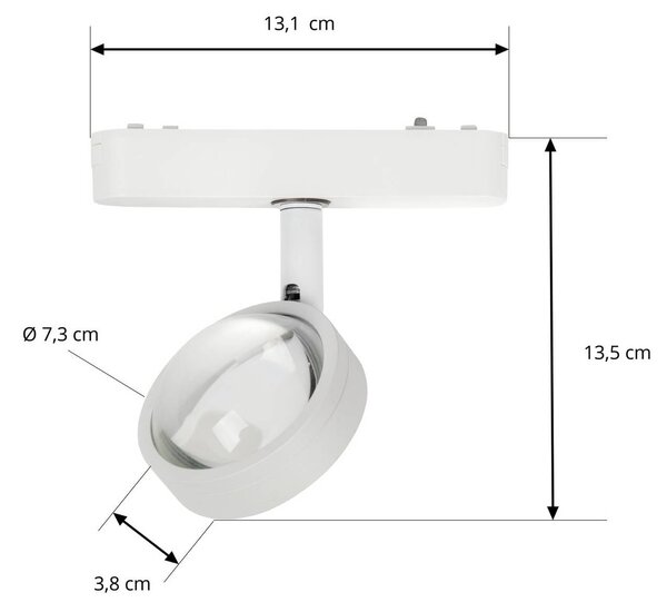 Spot LED Lindby 48 V Lumaro, biały, Ø 7,3 cm, aluminium, ściemniany Lumaro 48V Lindby, możliwość ściemniania, biały / opal, salon / jadalnia, aluminium, nowoczesny