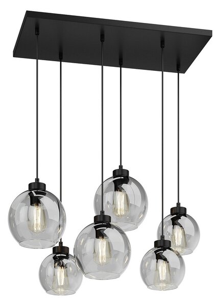 Lampa Wisząca TK Lighting, Cubus, ściemnialny, szary, salon, szkło, nowoczesny
