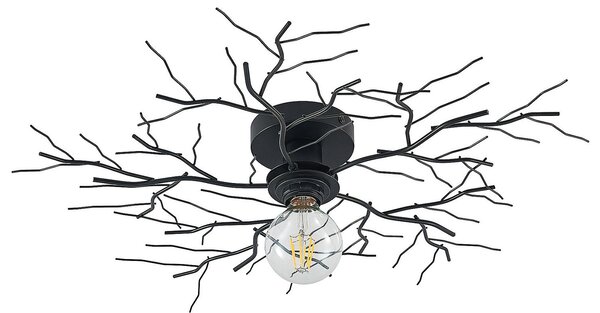 Lampa Sufitowa Lindby, Vetki, ściemnialny, czarny, salon, metal, nowoczesny
