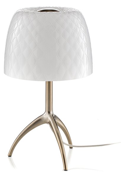 Lampa Stołowa Foscarini, Lumiere, ściemnialny, biały, salon, szkło, design