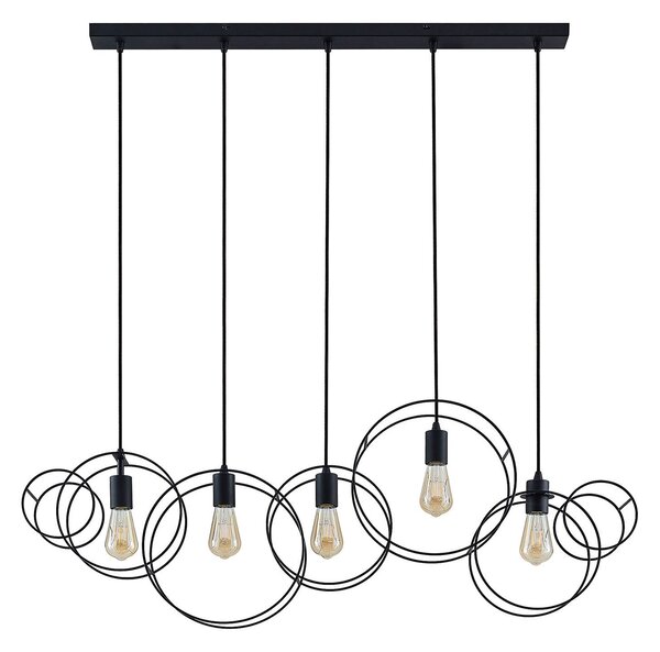 Lampa Wisząca Lucande, Andrik, ściemnialny, czarny, salon, metal, nowoczesny