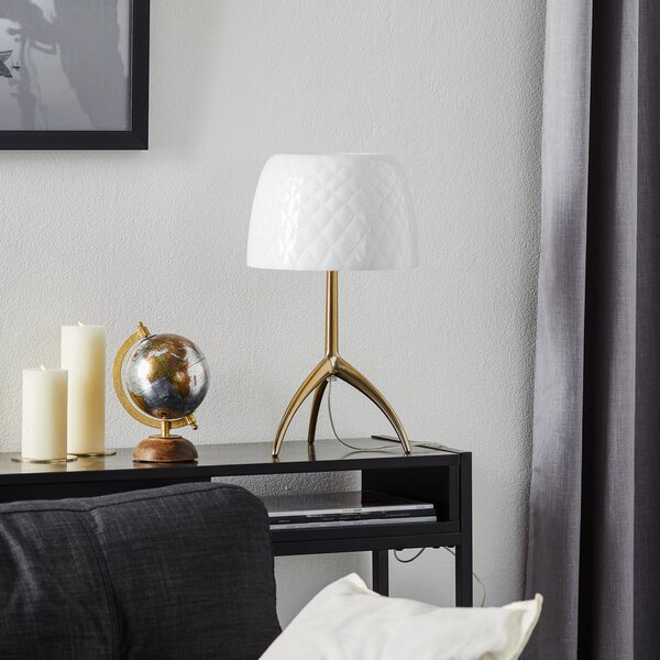 Lampa Stołowa Foscarini, Lumiere, ściemnialny, biały, salon, szkło, design