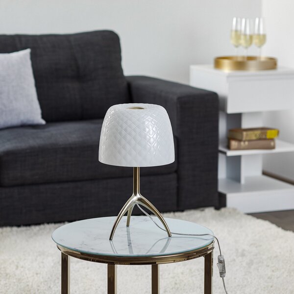 Lampa Stołowa Foscarini, Lumiere, biały, salon, szkło, design