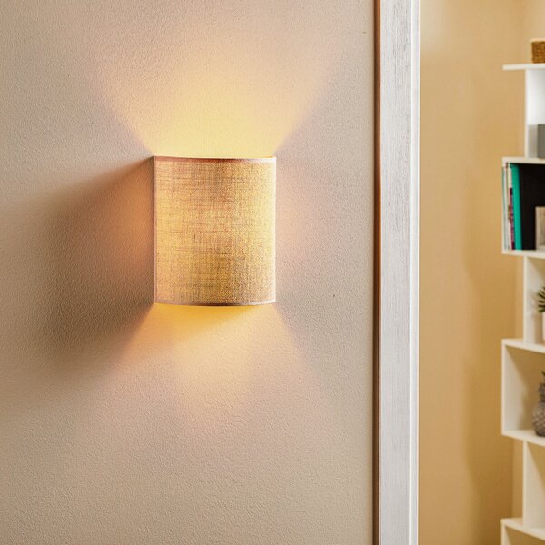 Lampa Ścienna Euluna, Jute, ściemnialny, brąz rdzawy, salon, tkanina | tekstylia, dworkowy | rustykalny