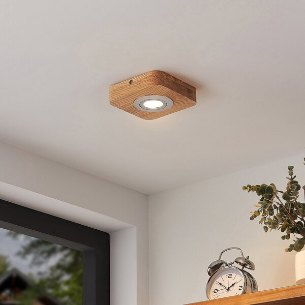 Lampa Sufitowa Lindby, Mikari, drewniany, salon, drewno, nowoczesny