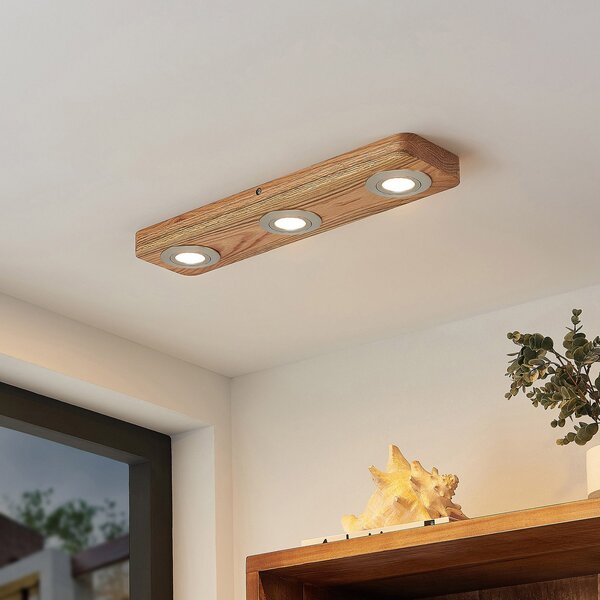 Lampa Sufitowa Lindby, Mikari, drewniany, salon, drewno, nowoczesny