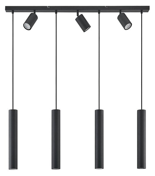 Lampa Wisząca Lindby, Sanad, ściemnialny, czarny, salon, metal, nowoczesny