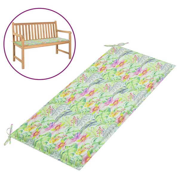 Poduszka na ławkę ogrodową, w liście, 120x50x3 cm, tkanina