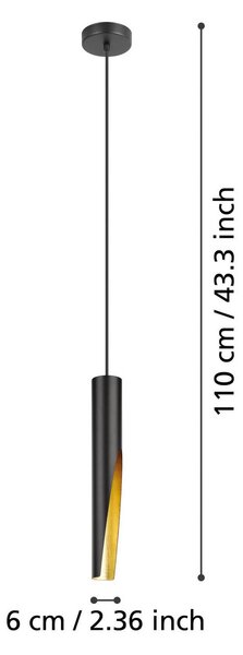 EGLO Lampa wisząca Barbotto, czarny, salon / jadalnia, metal, nowoczesny