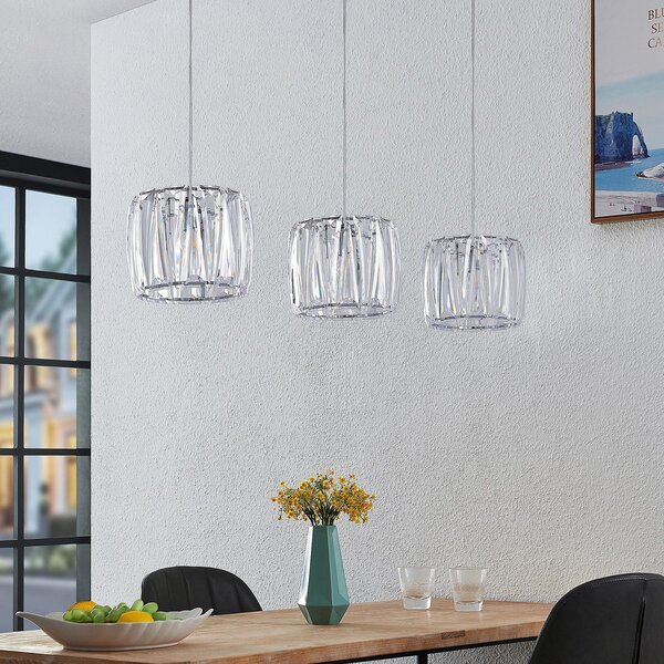 Lampa Wisząca Lindby, Sofia, ściemnialny, transparentny, kuchnia, tworzywo sztuczne, nowoczesny