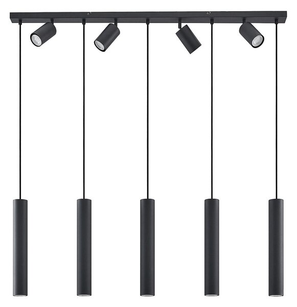 Lampa Wisząca Lindby, Sanad, ściemnialny, czarny, salon, metal, nowoczesny