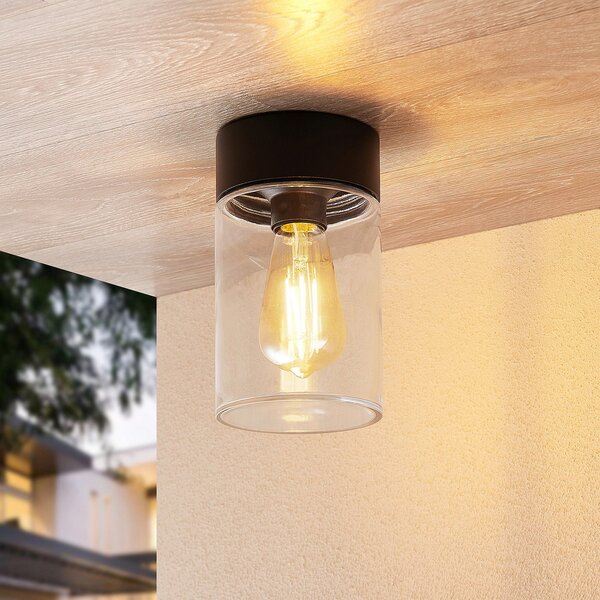 Zewnętrzna Lampa Arcchio, Liljana, ściemnialny, czarny, szkło, nowoczesny