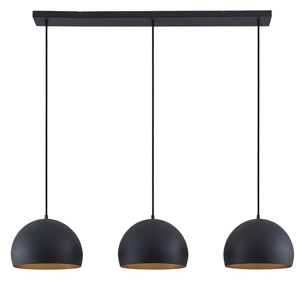 Lampa Wisząca Lindby, Tarjei, ściemnialny, czarny, salon, metal, nowoczesny