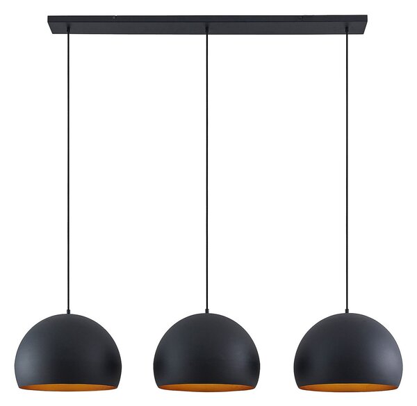 Lampa Wisząca Lindby, Tarjei, ściemnialny, czarny, salon, metal, nowoczesny