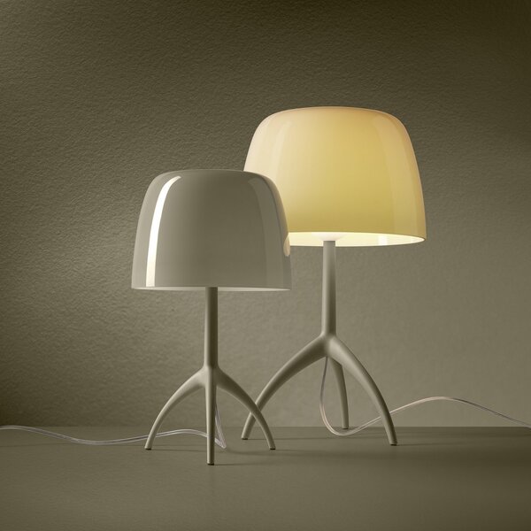 Lampa Stołowa Foscarini, Lumiere nuances grande, ściemnialny, zielony, salon, szkło, design