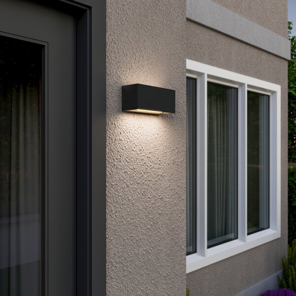 Zewnętrzna Lampa Lucande, BENTE, ściemnialny, czarny, balkon, metal, nowoczesny