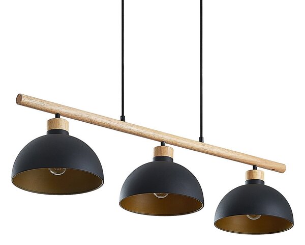 Lampa Wisząca Lindby, Tirzana, ściemnialny, czarny, salon, metal, vintage