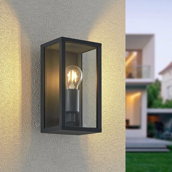Zewnętrzna Lampa Lindby, Peldar, ściemnialny, czarny, balkon, metal, nowoczesny