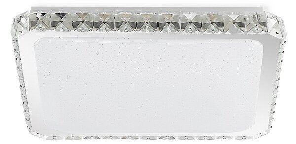 Lampa Sufitowa Lindby, Lorand, ściemnialny, biały, salon, kryształ, nowoczesny