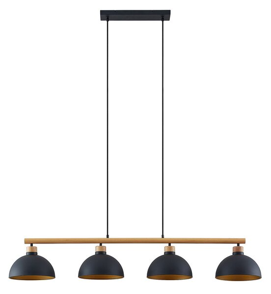Lampa Wisząca Lindby, Tirzana, ściemnialny, czarny, salon, metal, vintage
