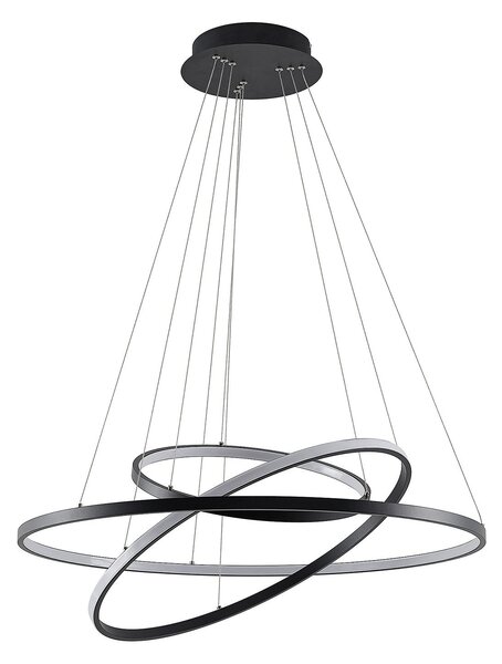 Lampa Wisząca Lucande, Ezana, ściemnialny, czarny, salon, metal, nowoczesny