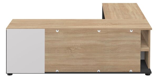Czarna szafka pod TV w dekorze dębu 130x46 cm Angle – TemaHome