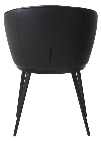 Czarne krzesło do jadalni z imitacji skóry Unique Furniture Gain Leath