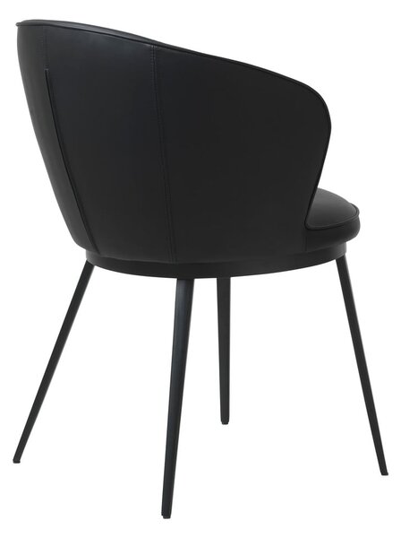Czarne krzesło do jadalni z imitacji skóry Unique Furniture Gain Leath