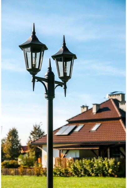 Modena 2 Zewnętrzna Lampa Parkowa Szeroka Czarna - Norlys