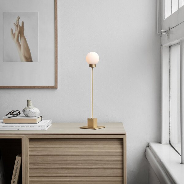 Lampa Stołowa Northern, Snowball, ściemnialny, złoty | mosiężny, salon, szkło, design