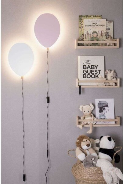 Lampa Ścienna Globen Lighting, pudrowy róż, salon, drewno