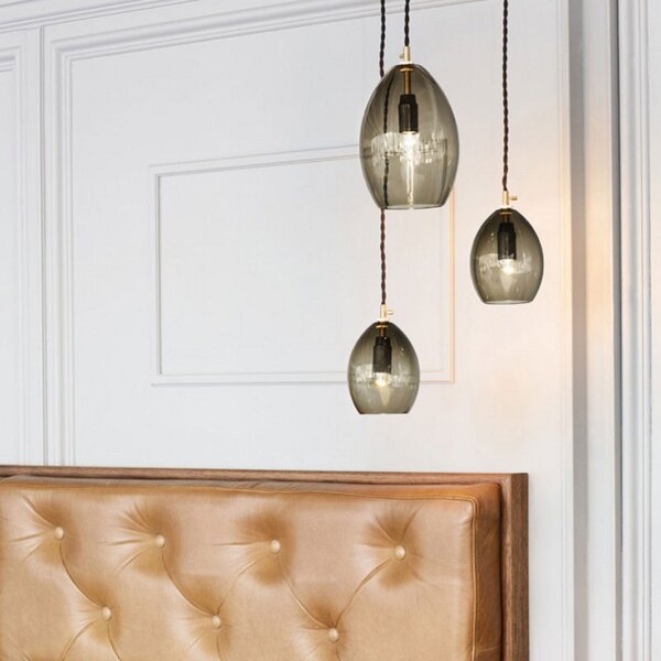 Lampa Wisząca Northern, Unika, ściemnialny, szary, salon, szkło, design