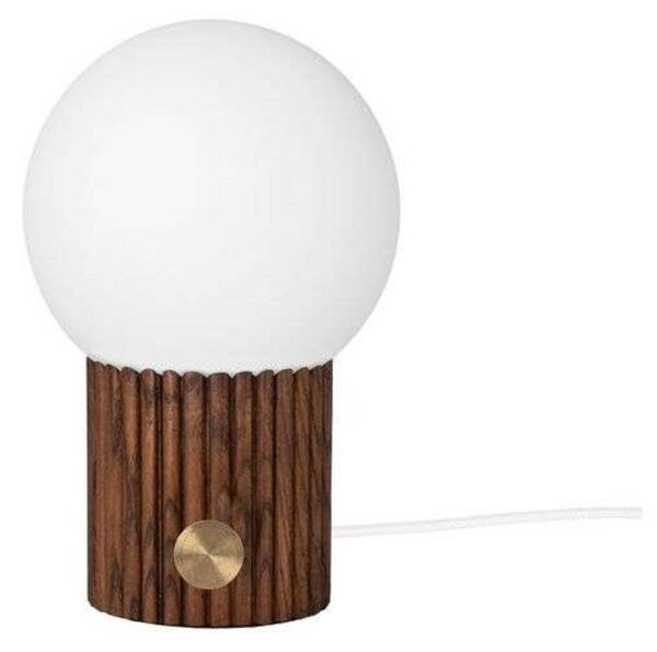 Lampa Stołowa Globen Lighting, drewniany, sypialnia, szkło