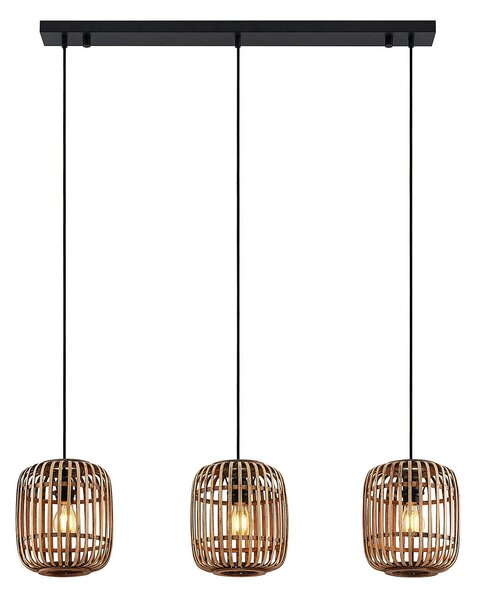 Lampa Wisząca Lindby, Canyana, ściemnialny, drewniany, salon, drewno, dworkowy | rustykalny