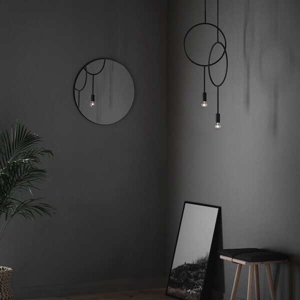 Lampa Wisząca Northern, Circle, ściemnialny, czarny, salon, metal, design